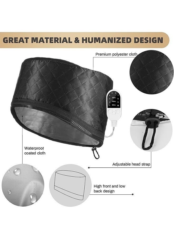 Bukela بخار الشعر للشعر الطبيعي للاستخدام المنزلي غطاء حراري للتكييف العميق مع 10 مستويات حرارة تسخين سريع 3 إعدادات مؤقت لغطاء البخار للشعر الأسود علاج زيت الشعر الساخن - Image 2